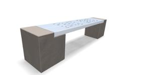 street furniture, concrete, smooth concrete, bench, steel seating