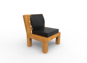street furniture, chair, for single person, seating, upholstered backrest, wood backrest, upholstered seating, wood seating