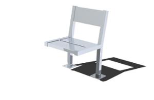 street furniture, chair, for single person, seating, steel backrest, steel seating