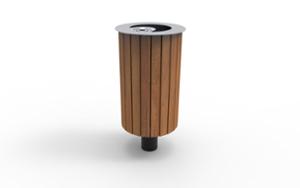 street furniture, wood, litter bin, pole mounted, safety ashtray, small ashtray