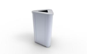 street furniture, litter bin, steel, curved, logo, rectangular