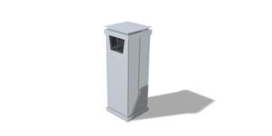 street furniture, litter bin, small ashtray, logo, side aperture