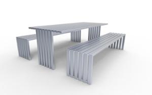 street furniture, other, picnic set, bench, steel seating, steel, table