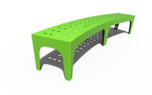 street furniture, price per metre, length measured on longer side, bench, modular, curved, steel seating