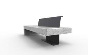 street furniture, concrete, smooth concrete, bench, seating, steel backrest, concrete seating