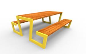 street furniture, picnic set, bench, wood seating, table, chess