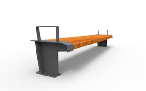 street furniture, industrial, bench, armrest, wood seating