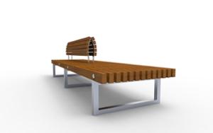 street furniture, double-sided , bench, seating, wood backrest, wood seating
