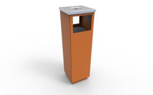 street furniture, litter bin, logo, safety ashtray, rectangular, side aperture