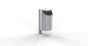 street furniture, litter bin, safety ashtray, bollard mounted, side aperture