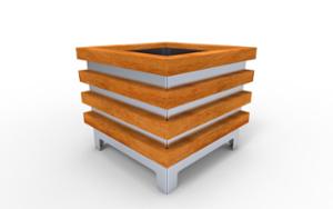 street furniture, planter, wood, rectangular, mobile (pallet jack compatible)