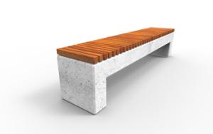 street furniture, concrete, smooth concrete, horizontal planks, bench, wood seating