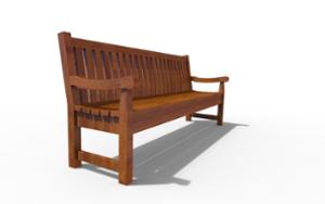 street furniture, seating, wood seating, wood backrest, armrest, logo, vintage