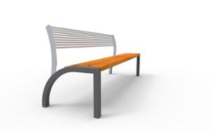 street furniture, seating, steel backrest, wood seating