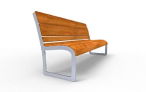 street furniture, seating, logo, wood backrest, wood seating