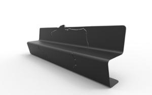 street furniture, seating, steel, steel seating, steel backrest