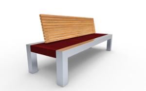 street furniture, seating, wood backrest, upholstered seating