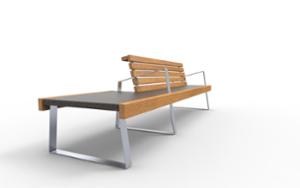 street furniture, bench, seating, modular, wood backrest, armrest, upholstered seating
