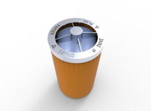street furniture, litter bin, steel, full segregation