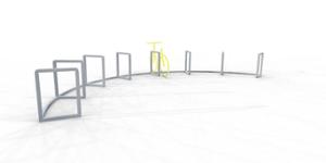 street furniture, easy installation, logo, bicycle stand, cycle rack, curved, multiple stands