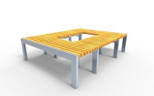 street furniture, horizontal planks, scandinavian line, wood seating