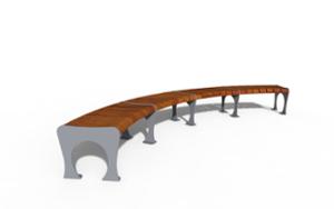 street furniture, bench, price per metre, length measured on longer side, modular, curved