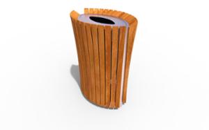street furniture, litter bin, curved