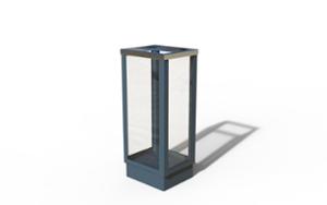 street furniture, antiterror, canopy roof / lid, litter bin, lid mounted with gudgeon pin, safety ashtray