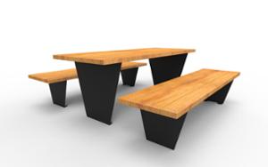 street furniture, picnic set, bench, wood seating, table