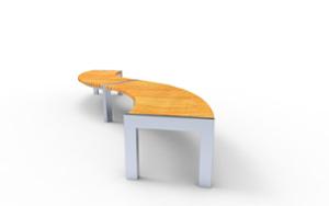 street furniture, bench, horizontal planks, curved, scandinavian line