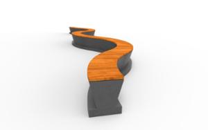 street furniture, concrete, smooth concrete, corten, for elderly people, bench, modular, wall top, curved, wood seating