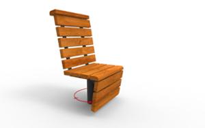 street furniture, chair, for single person, seating, rotatable, wood backrest, wood seating, high backrest