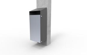 street furniture, canopy roof / lid, attached to wall, litter bin, safety ashtray