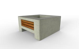 street furniture, concrete, smooth concrete, planter, wood, mobile (pallet jack compatible), rectangular