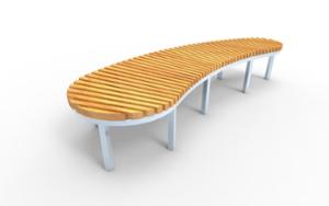 street furniture, horizontal planks, double-sided , bench, curved, scandinavian line