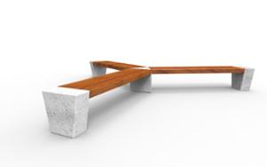 street furniture, concrete, smooth concrete, bench, modular, wood seating