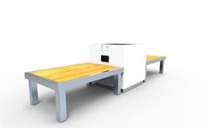 street furniture, double-sided , 230v and/or usb socket, bench, modular, wood seating