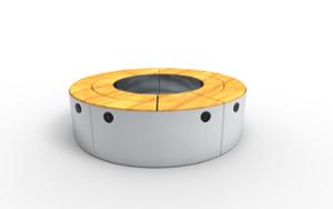 street furniture, bench, curved, double-sided , modular, 230v and/or usb socket, price per metre, length measured on longer side
