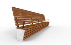 street furniture, concrete, smooth concrete, seating, modular, wall top, wood backrest, wood seating