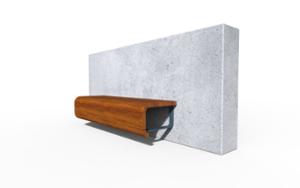 street furniture, attached to wall, bench