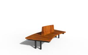 street furniture, price per metre, horizontal planks, length measured on longer side, double-sided , seating, curved
