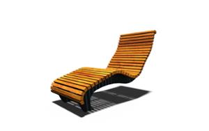 street furniture, seating, chaise longue, rotatable, wood backrest, wood seating, high backrest