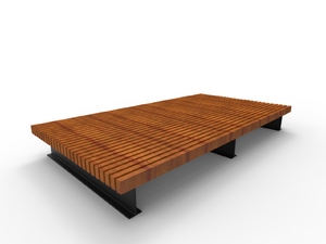 street furniture, double-sided , bench, modular, lighting, wood seating