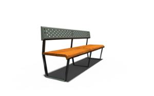 street furniture, double-sided , seating, steel backrest