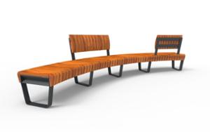 street furniture, bench, seating, modular, curved