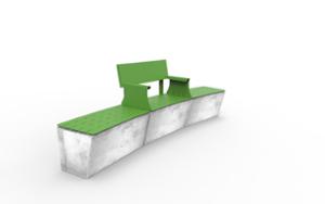 street furniture, concrete, smooth concrete, bench, seating, curved, removable