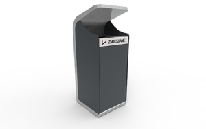 street furniture, concrete, smooth concrete, canopy roof / lid, litter bin, side aperture
