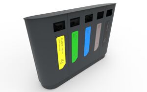 street furniture, litter bin, full segregation, rectangular