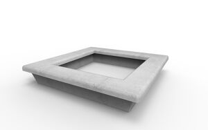 street furniture, bench, planter, curved, concrete, smooth concrete, modular