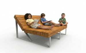 street furniture, seating, dzieci, kłoda, chaise longue, wood backrest, wood seating